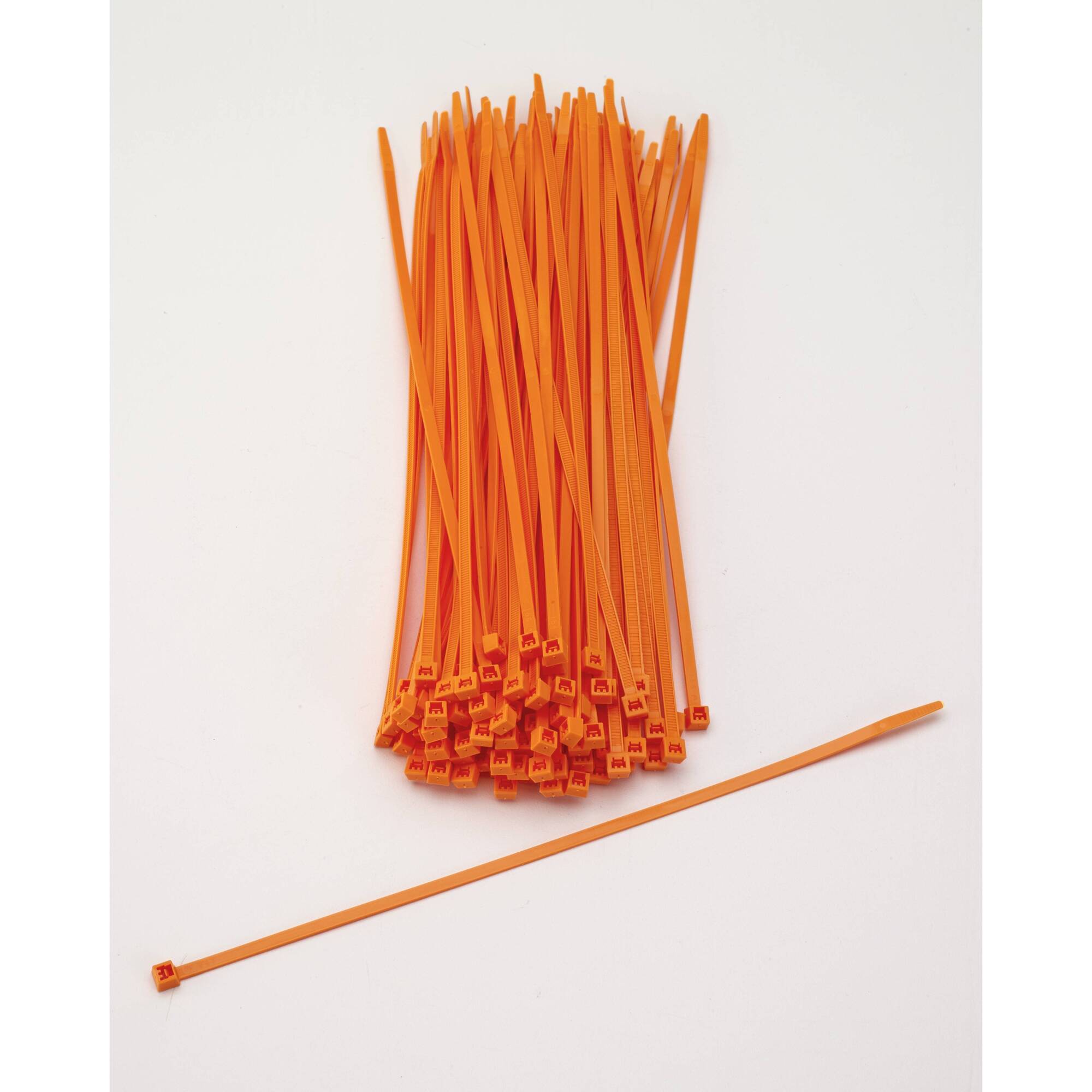 Mutual Industries 14970-145-11 11" Locking Ties Neon Orange 100/bg